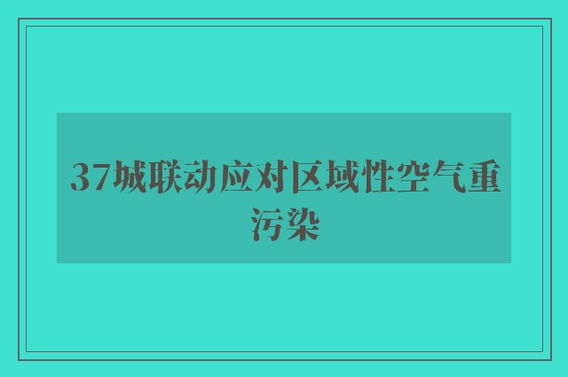 37城联动应对区域性空气重污染