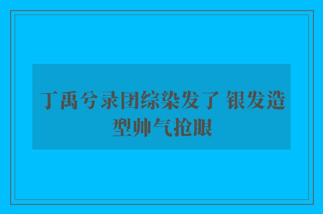 丁禹兮录团综染发了 银发造型帅气抢眼