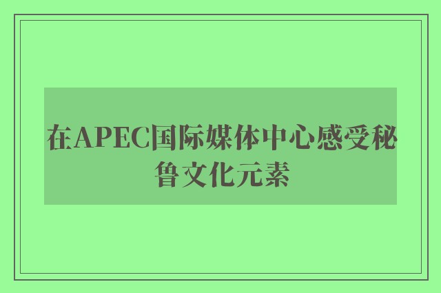 在APEC国际媒体中心感受秘鲁文化元素