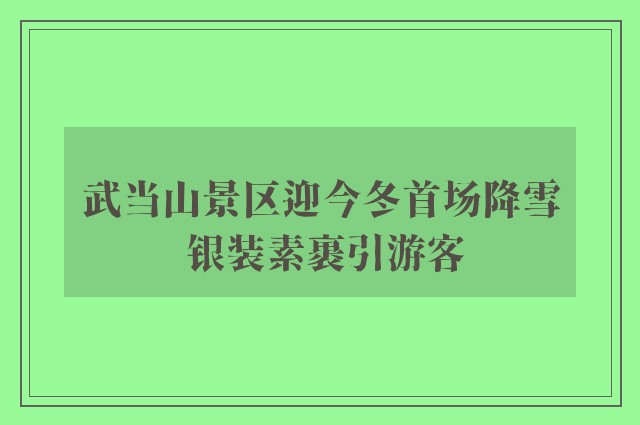 武当山景区迎今冬首场降雪 银装素裹引游客