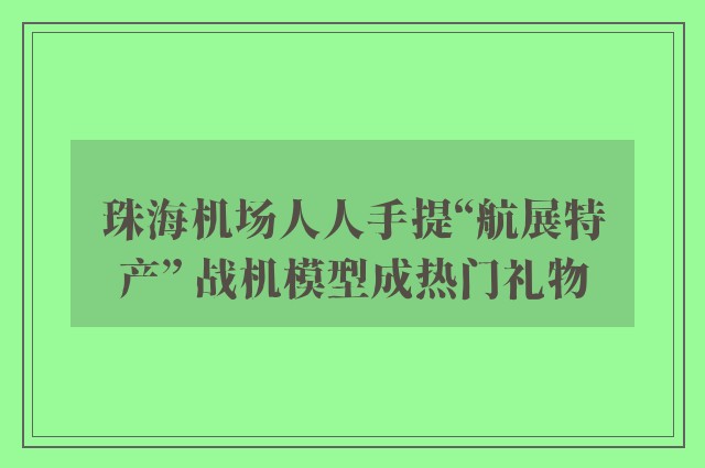 珠海机场人人手提“航展特产” 战机模型成热门礼物