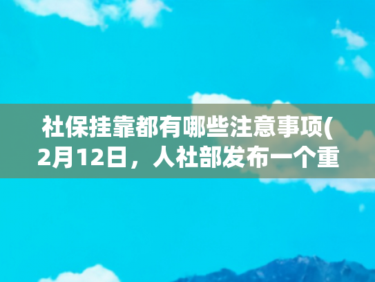 社保挂靠都有哪些注意事项(2月12日，人社部发布一个重要社保提醒，关系社保挂靠代缴，看看)
