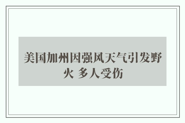 美国加州因强风天气引发野火 多人受伤